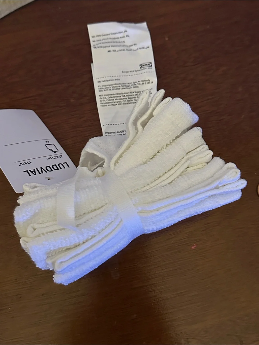 IKEA LUDDVIAL White Washcloths - 4 Pack